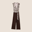 Combinaison pantalon fluide femme marron femme