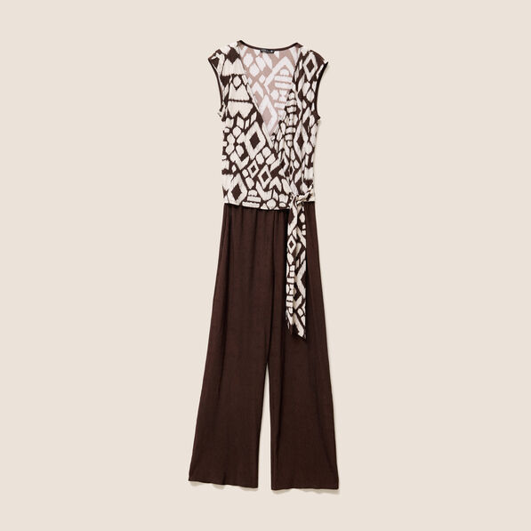 Combinaison pantalon fluide femme marron femme