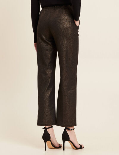 Pantalon large paillettes noir femme