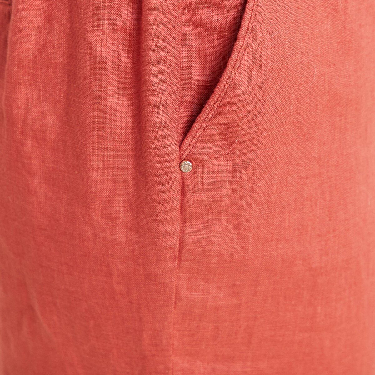 Pantalon flou ceinturé vieux rose femme