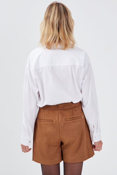 Chemise manches longues ecru femme