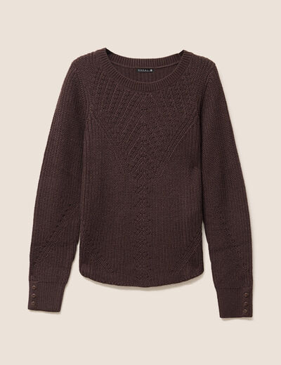 Pull manches longues marron femme