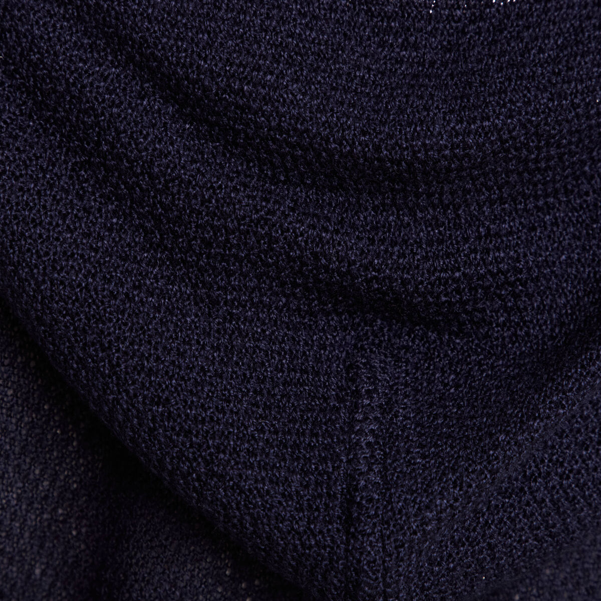 gilet droit mi-long à capuche bleu marine femme