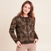 Gilet droit brod&eacute; &agrave; sequins vert kaki femme