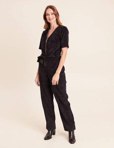 Combinaison en velours noir femme