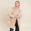 Manteau long su&eacute;dine sable femme