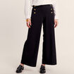 Pantalon coupe large &agrave; pont noir femme