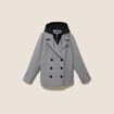 Caban doubl&eacute; avec capuche gris clair femme