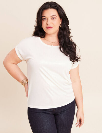 T-shirt manches courtes ecru femme