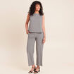 Pantalon large 7/8&egrave;me taille standard noir femme