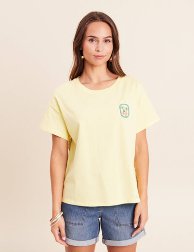 T-shirt droit manches courtes multicolore femme