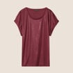 T-shirt manches courtes bordeaux femme
