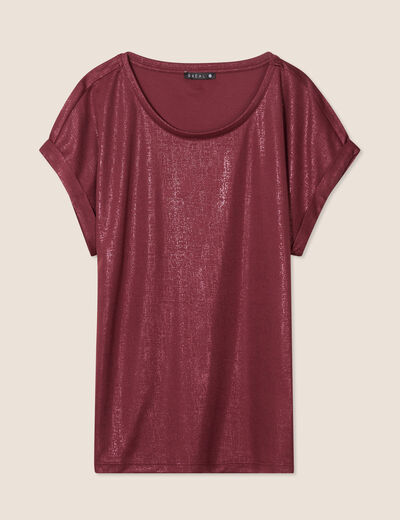 T-shirt manches courtes bordeaux femme