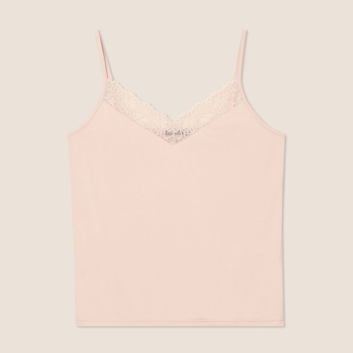 Débardeur thermo-douceur bretelles fines beige femme