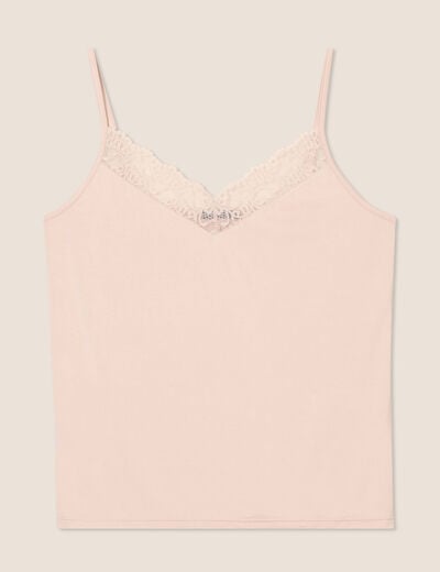 Débardeur thermo-douceur bretelles fines beige femme