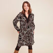 Robe fluide col v manches longues noir femme