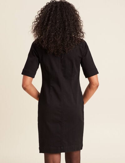 Robe droite en jean noir femme