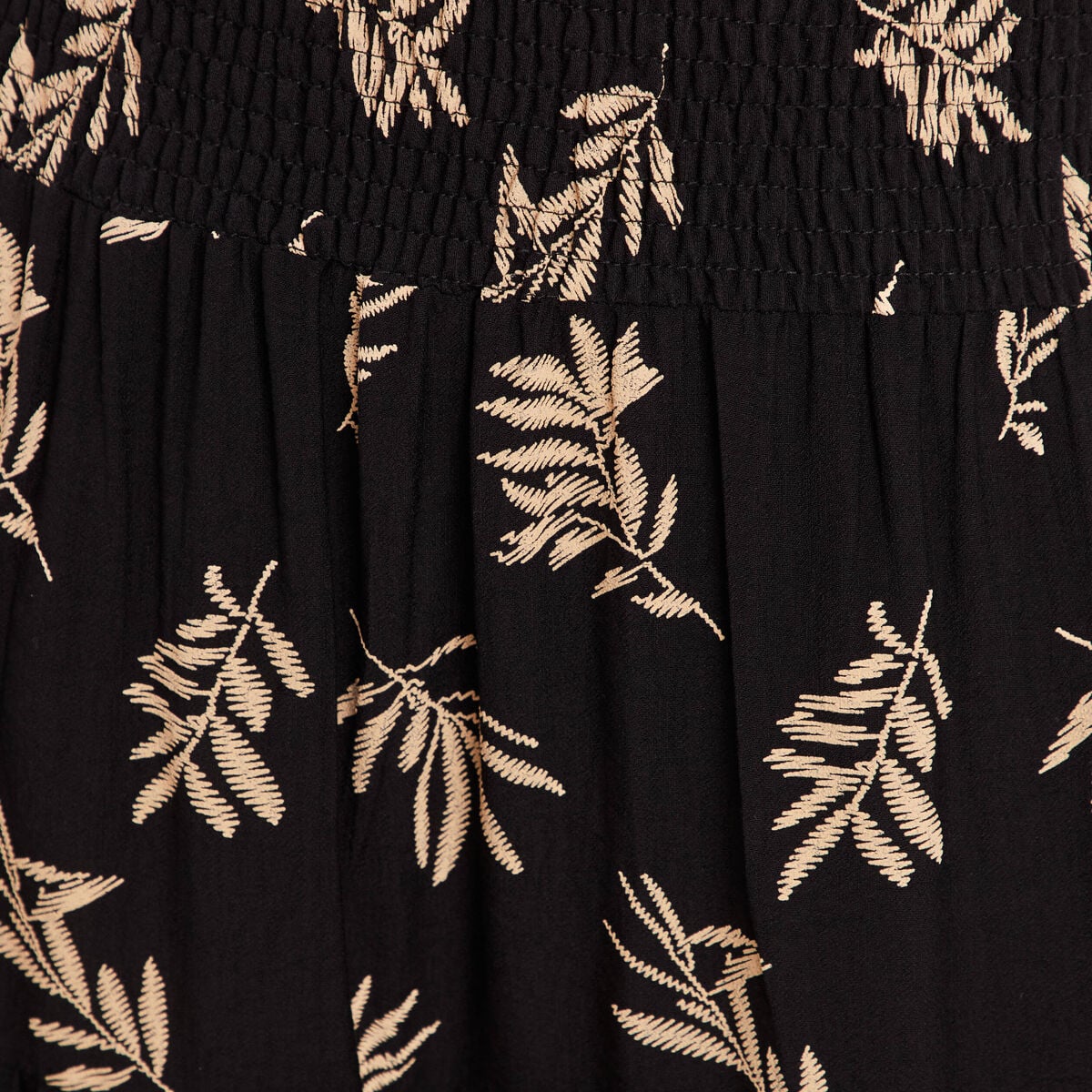 Jupe avec broderie noir femme