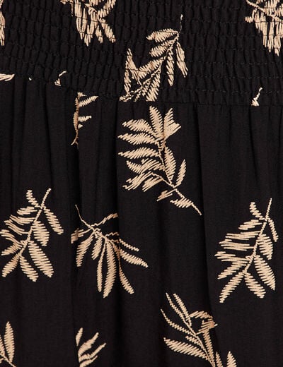 Jupe avec broderie noir femme