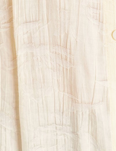 Chemise fluide manches longues jaune pastel femme
