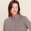 Veste col montant doubl&eacute;e marron femme