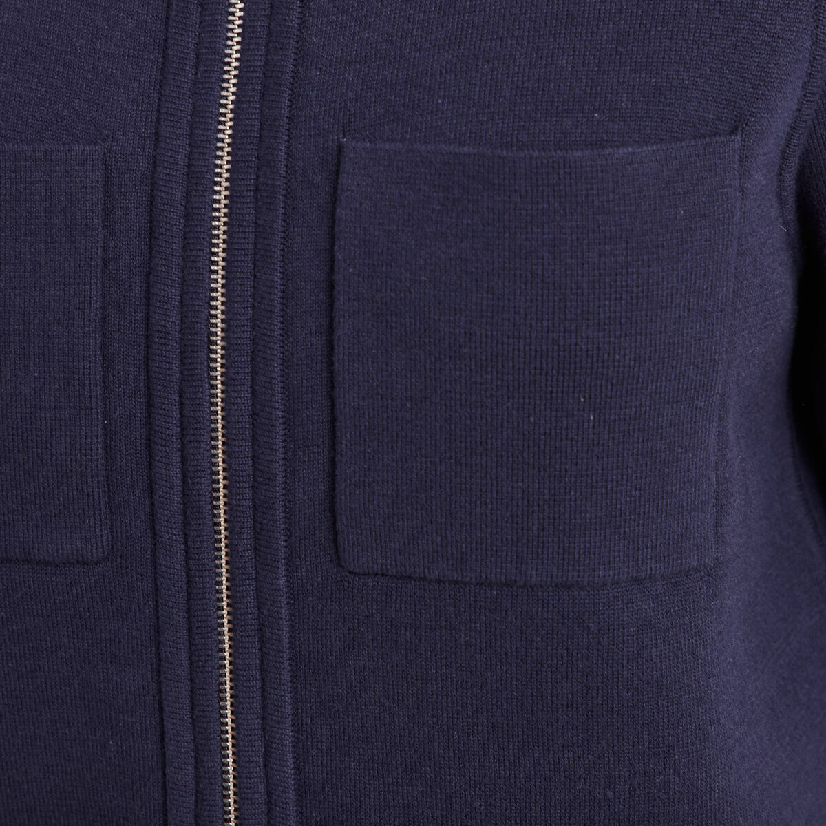 Gilet r&eacute;versible manches longues bleu femme