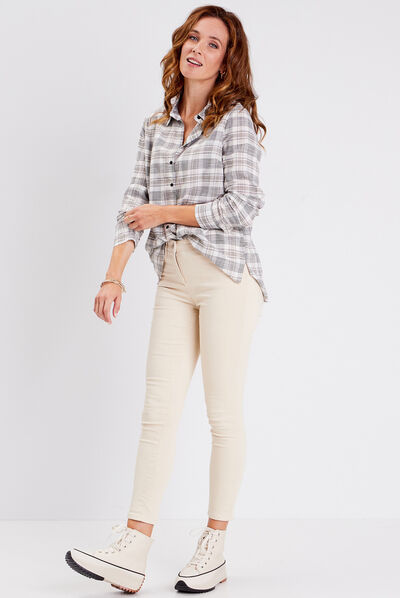 Chemise manches longues blanc femme