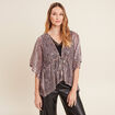 Kimono &agrave; sequins couleur cuivre femme