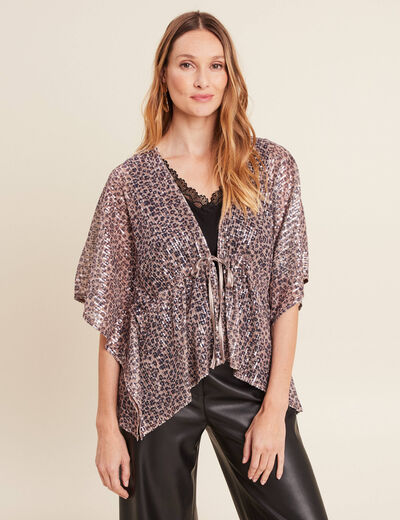 Kimono à sequins couleur cuivre femme