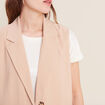 Veste tailleur sans manches beige femme