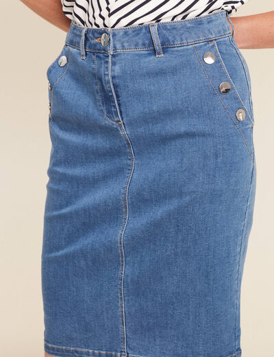 Jupe en jean longueur genou denim double stone femme