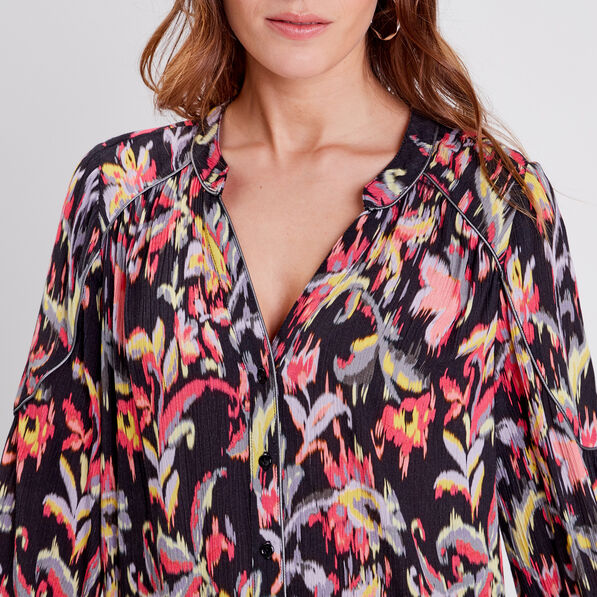 Blouse manches longues noir femme