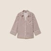 Chemise ample manches 3/4 marron femme