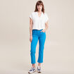 Jean droit taille basse 7/8&egrave;me bleu femme