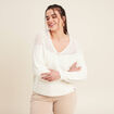 Pull confectionné en France ecru femme
