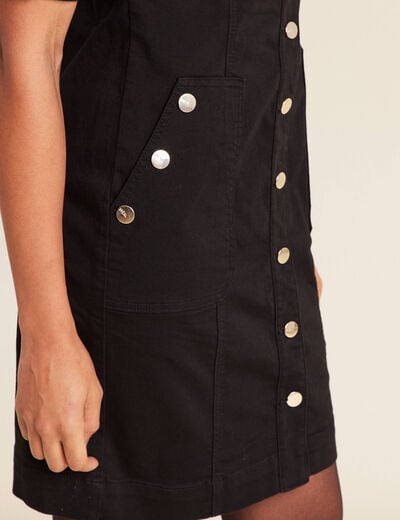 Robe droite en jean noir femme