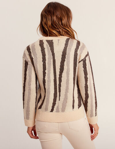 Pull manches longues blanc femme