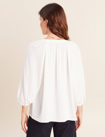 Chemise manches 3/4 ecru femme