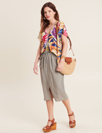 T-shirt manches courtes multicolore femme