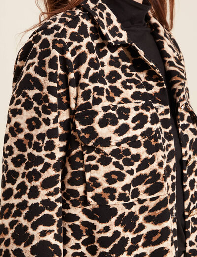 Veste droite boutonnée creme femme
