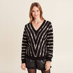 Pull manches longues noir femme