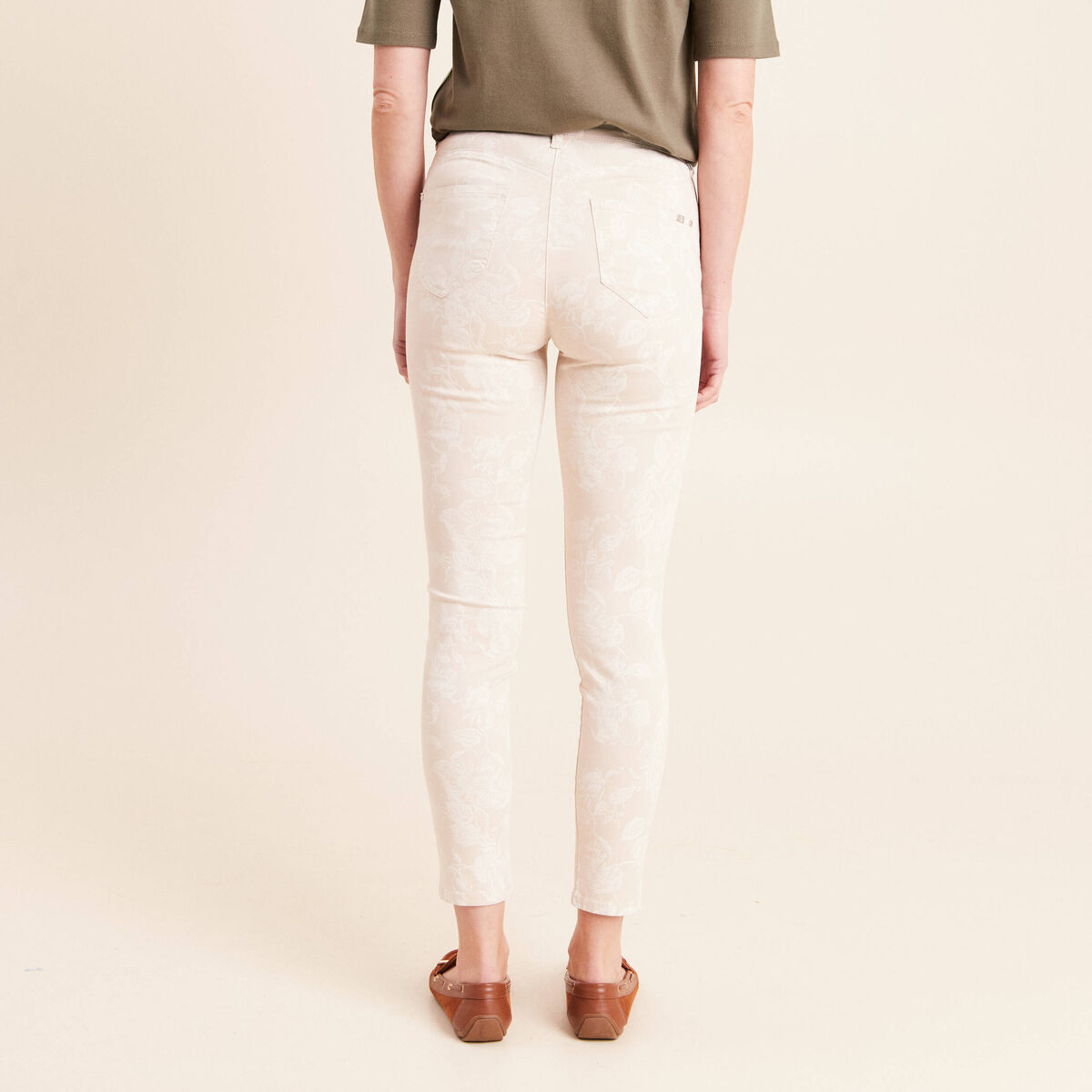 Pantalon magique Le L&eacute;ger coupe ajust&eacute;e beige femme