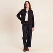 Veste courte droite manches longues noir femme