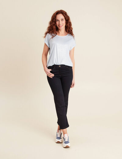 T-shirt manches courtes bleu ciel femme