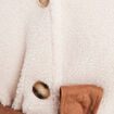 Poncho boutonn&eacute; ceintur&eacute; ecru femme