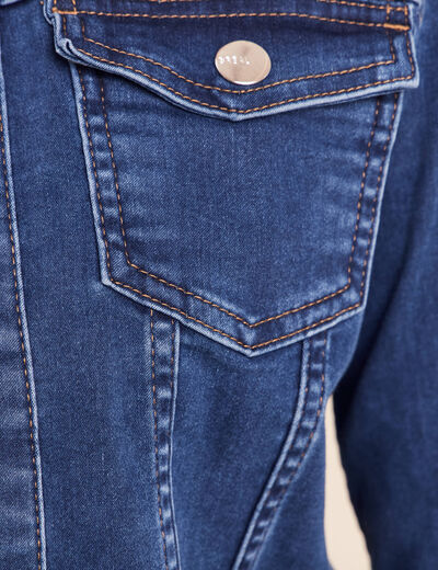 Veste r&eacute;versible cintr&eacute;e en jean bleu femme