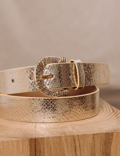 Ceinture fine couleur or femme