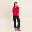 Pull manches longues rouge femme