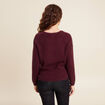 Pull col v bordeaux femme