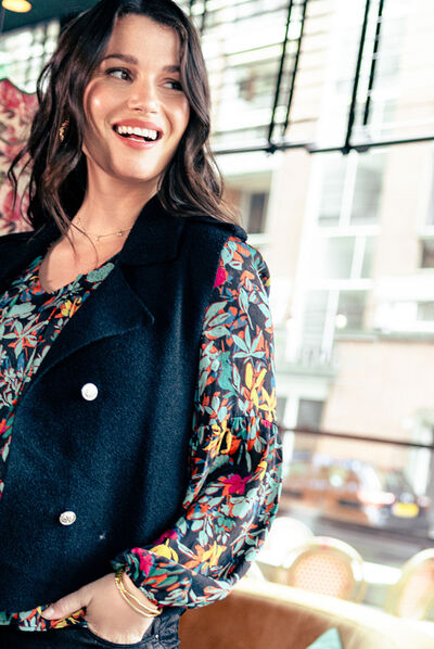 Gilet sans manches noir femme